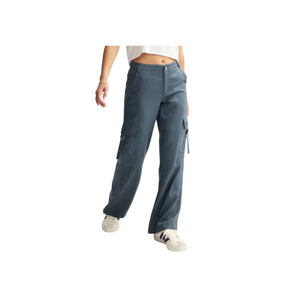 Indigo Rising Cargo Pants Wide‎ Leg Gray Cotton Utility Size 7/28 NWT Y2K